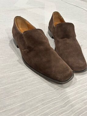 Mercanti Fiorentini Brown Suede Slip-On Loafers